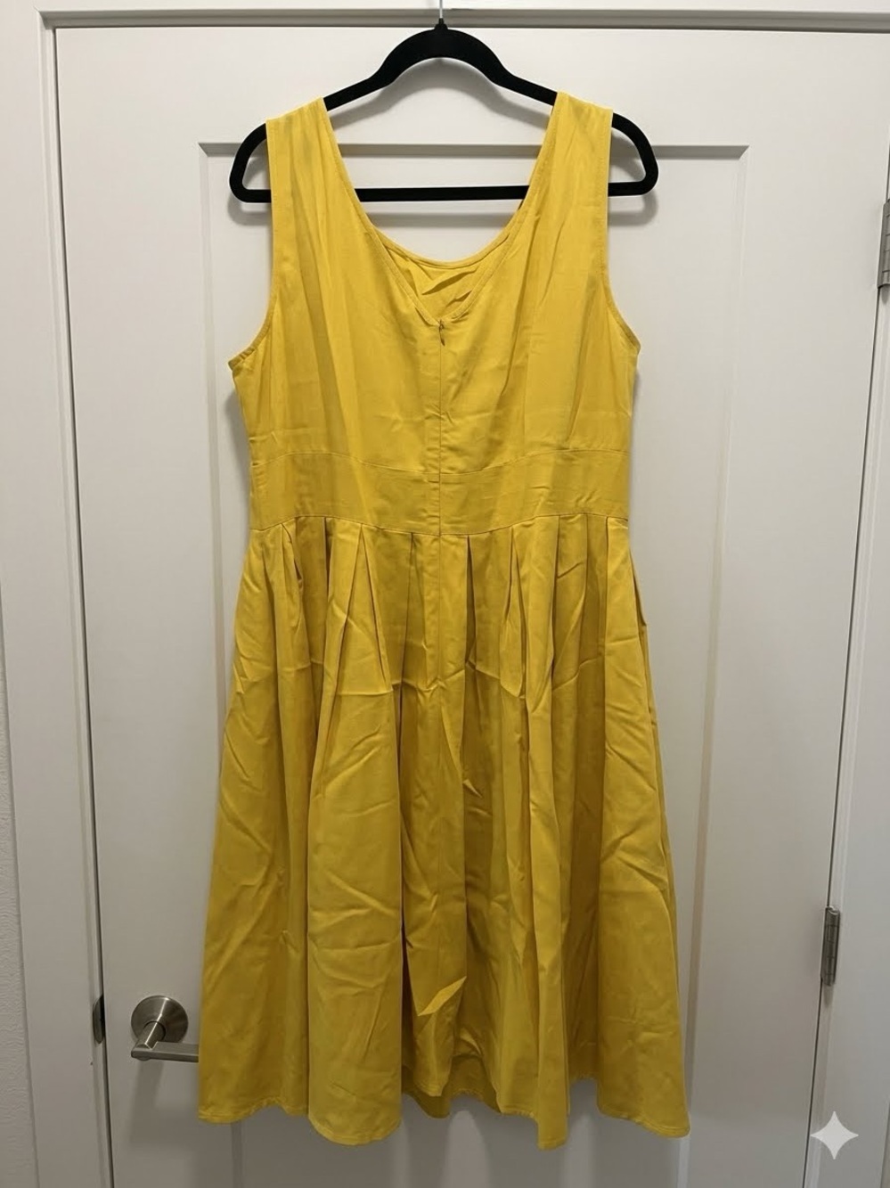 🆕 Miss Lulo Classic Sunny Yellow Pleated Midi Dress. 1X. NWOT!🔥 - Picture 4 of 5